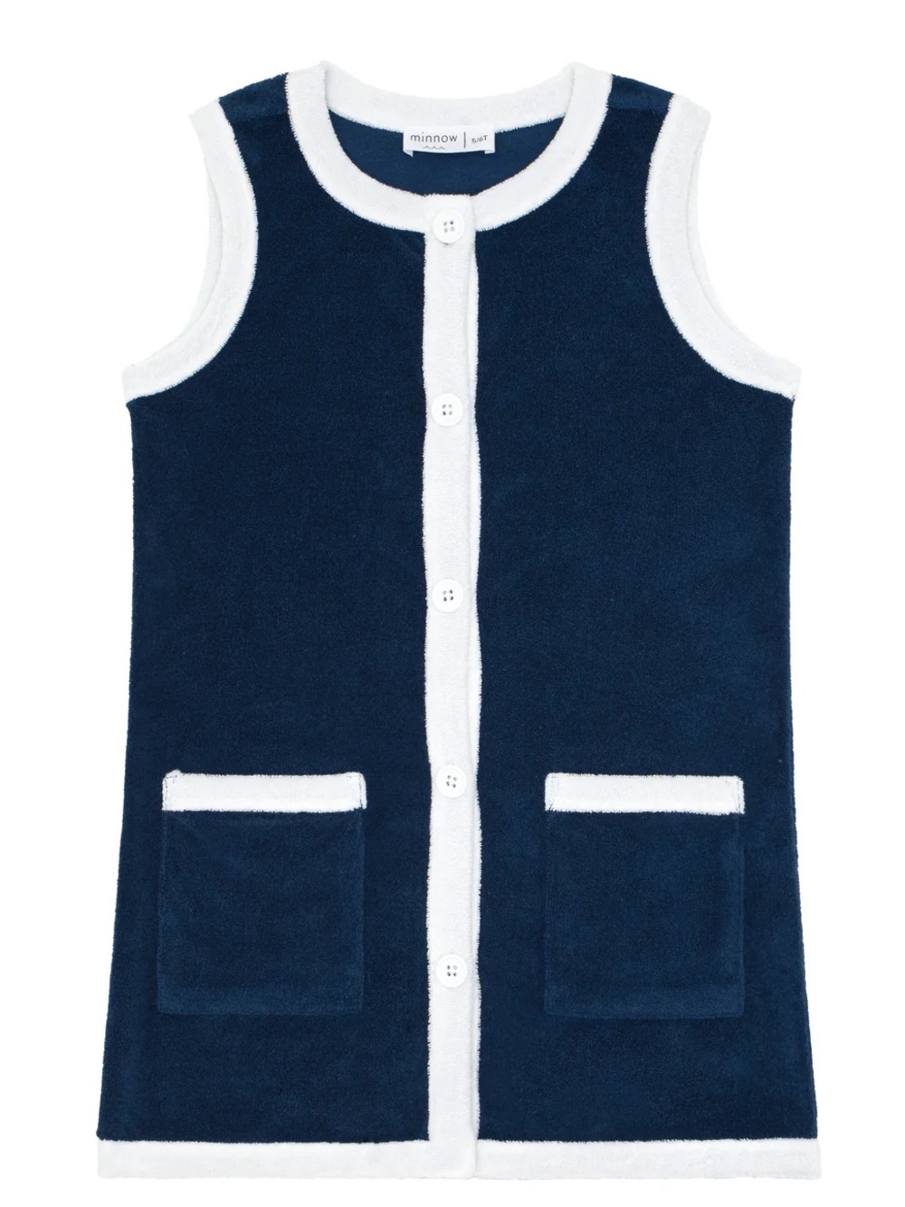 Minnow - girls navy french terry dress - size 2T